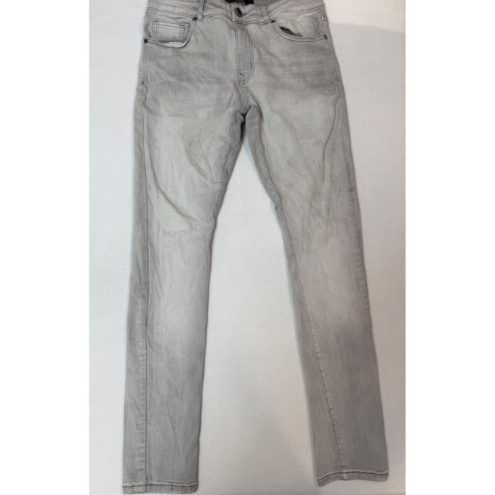 Focus Jeans Mens 32x32 Light Gray Slim Fit Stretch Denim Pants W32 L32